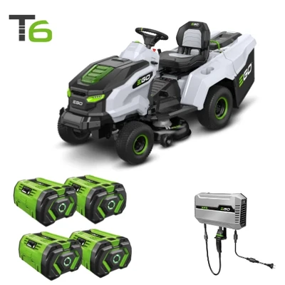 טרקטורון כיסוח 98 ס"מ נטען 56V Brushless עם מיכל איסוף + 4 סוללות 10.0Ah + מטען EGO