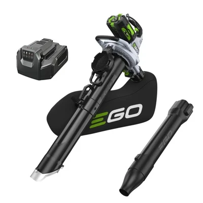 מפוח / שואב עלים / גורס Brushless 56V נטען 3 ב-1 עם שק איסוף + סוללה 5.0Ah + מטען EGO
