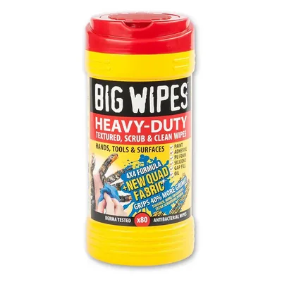מגבונים לידיים BIG WIPES-HEVY DUTY מסיר את הלכלוך העיקש ביותר וצד הסופג את הלכלוך