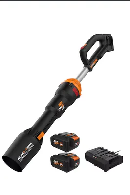 המחיר לגנן ואינו כולל מעמ! מפוח עלים נטען קומפקטי 20V וורקס 4A + 2 סוללות ומטען כפול- ניקיון גינה יעיל, קומפקטי ונטול מאמץ.