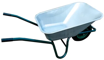 המחיר לגנן ואינו כולל מעמ! מריצת גינה מתכת 100 ליטר גלגל מלא