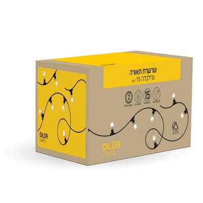 שרשרת תאורה - גרילנדה 15 מטר - דילאור
